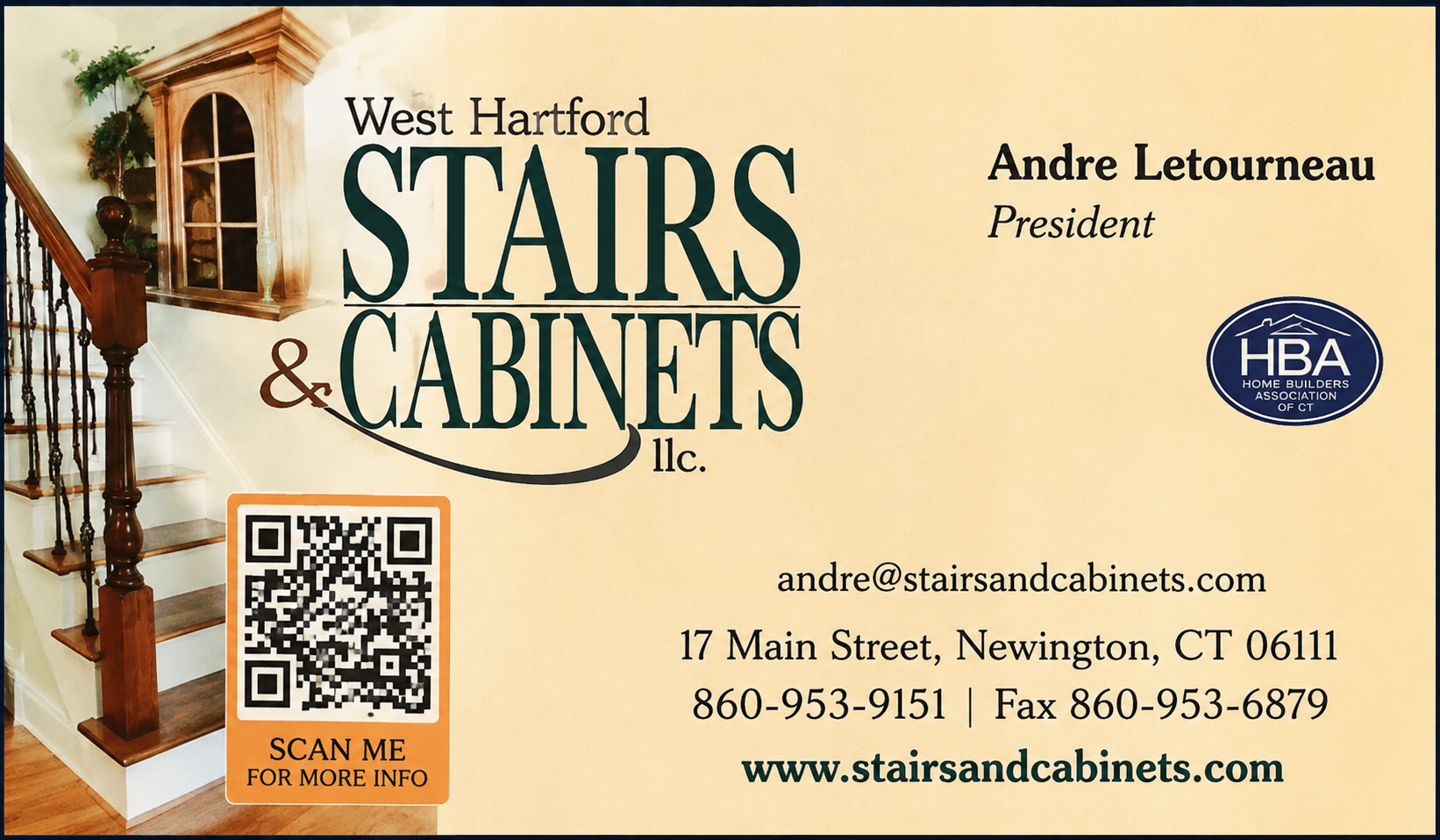 West Hartford Stairs and Cabinets sponsor advertisement